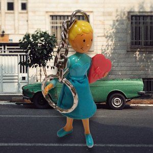 Vintage 90s Nickelodeon Doug Funny Patty Mayonaise Keychain Valentine Day